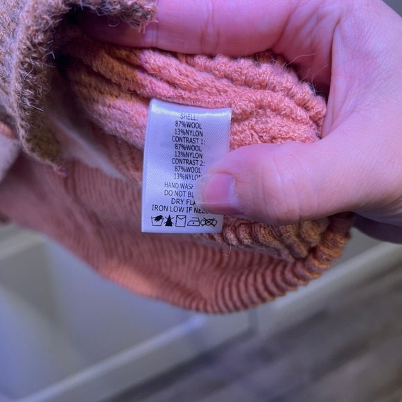 Fantastic Fawn Colorblock Waffle Knit Sweater Pullover Pink Tan Brown Size L - Picture 4 of 4